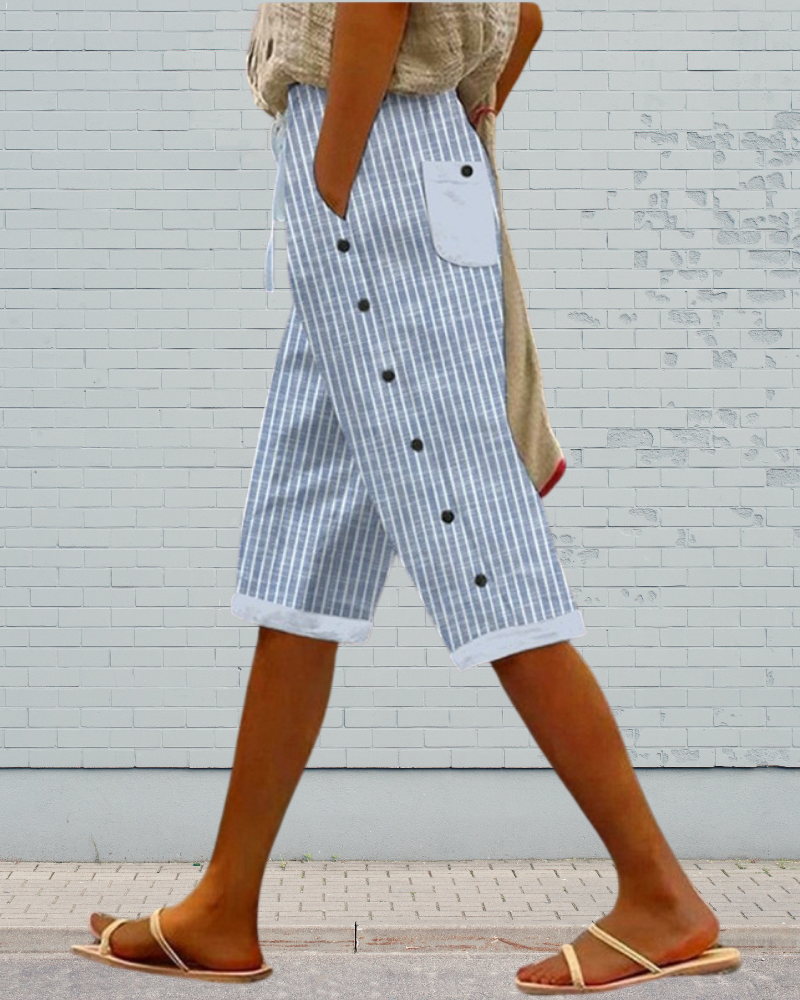 Liva | Gestreifte Cropped Hose Für Damen | Bequem
