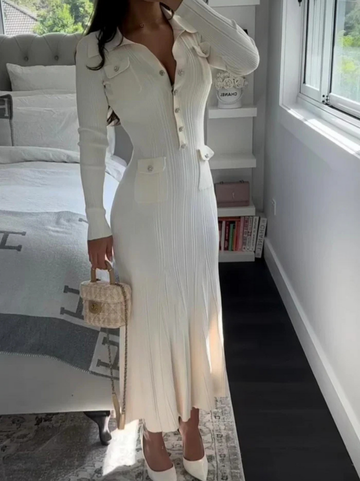 Tavina | Feminines Hemd Maxikleid Für Damen | Klassisches
