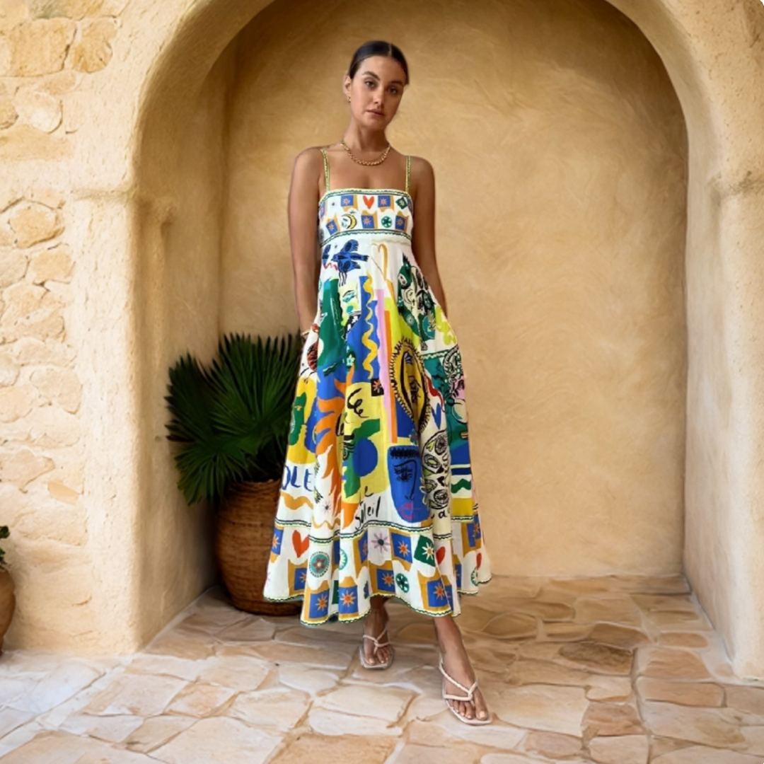 Ziva | Damen Boho Maxikleid | Leicht