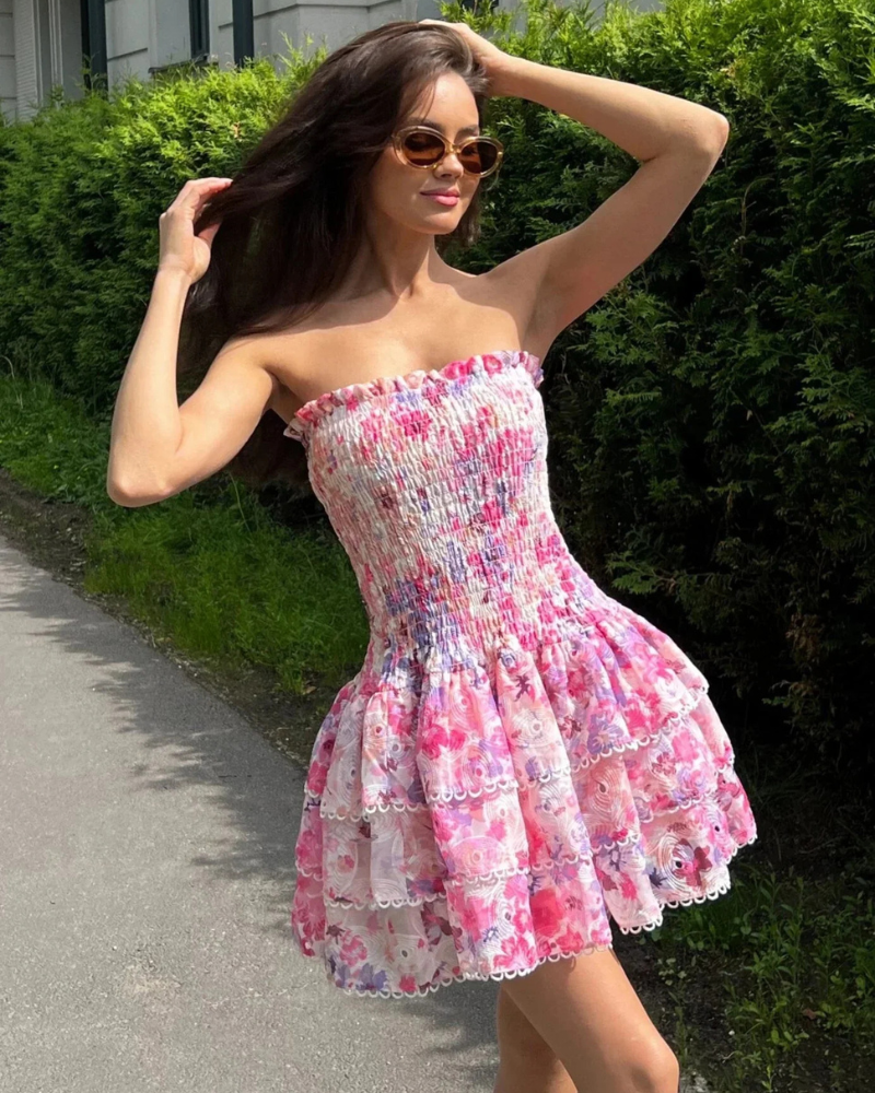 Zahara | Elegantes Midikleid Mit Rüschen Für Damen | Sommer