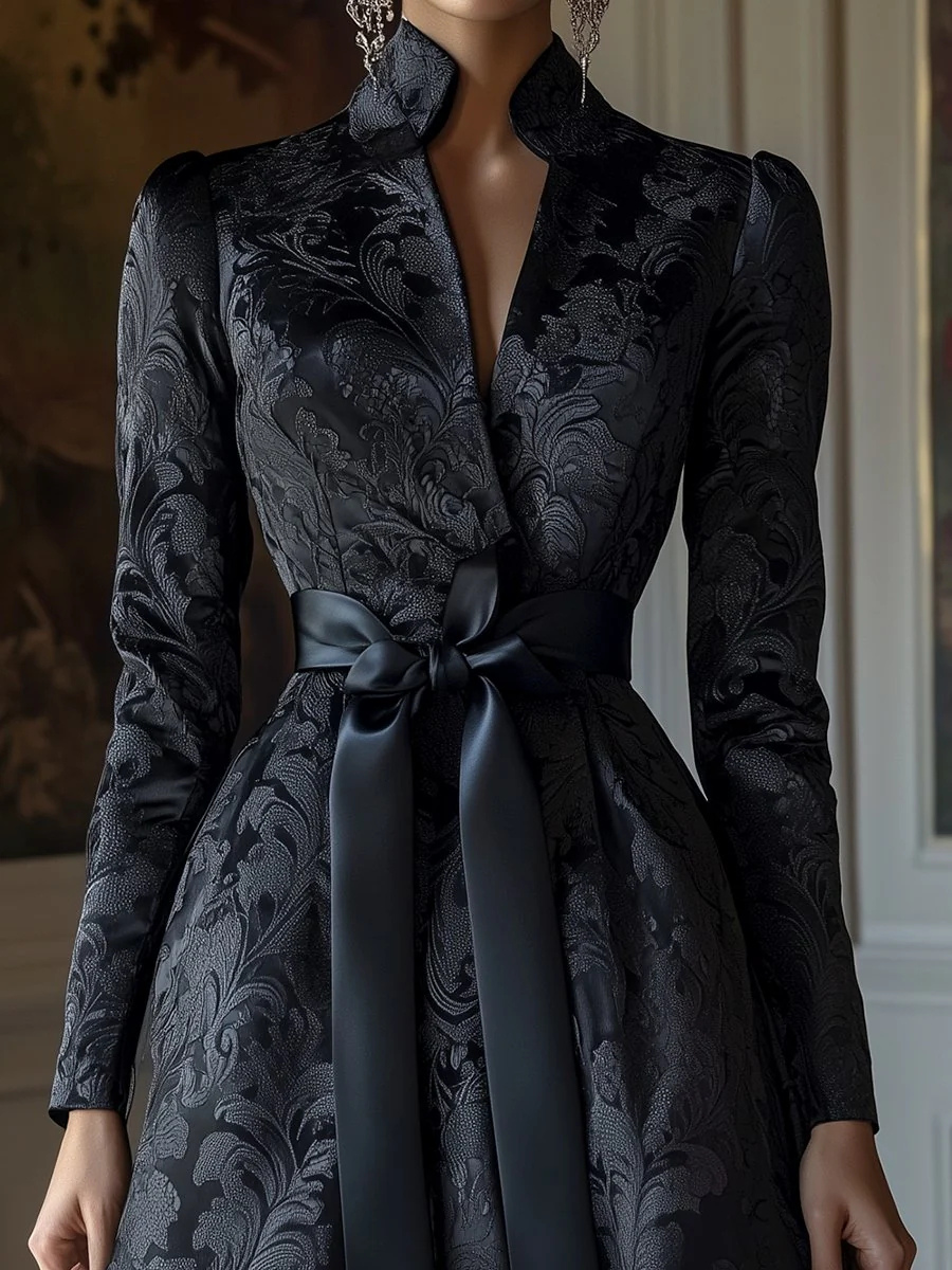 Ysolde |  Schwarzes Kleid Für Damen | Geblümt