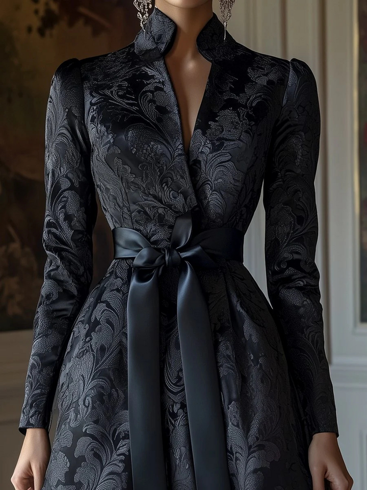 Ysolde |  Schwarzes Kleid Für Damen | Geblümt
