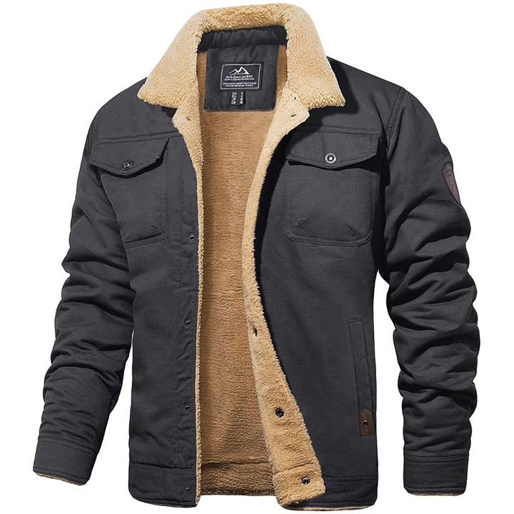 Jackie | Herren Warme Bomber Jacke | Knopf Daunen