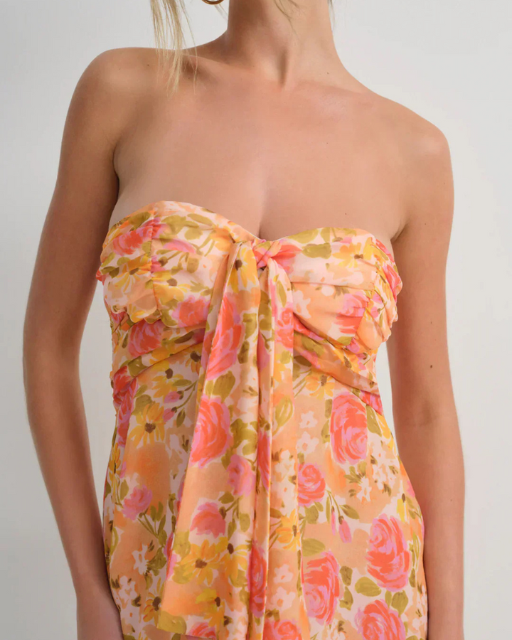 Sefina | Florales Schulterfreies Minikleid Für Damen | Strand