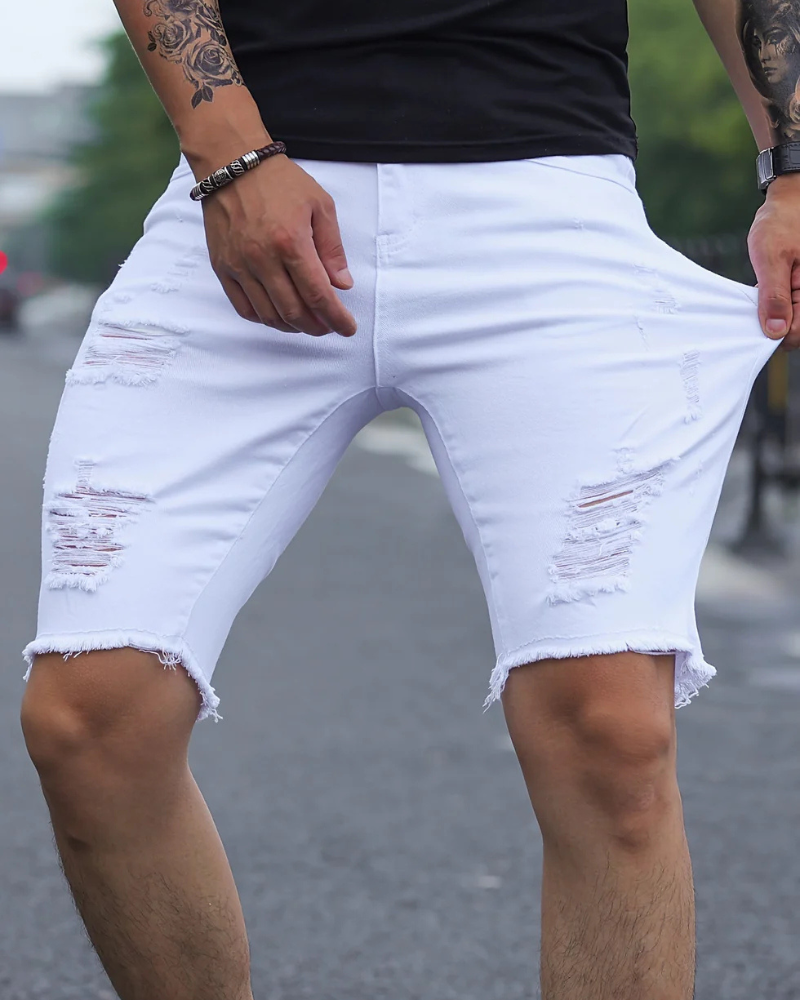 Silvan | Trendy Gescheuerte Shorts Für Herren | Lässig