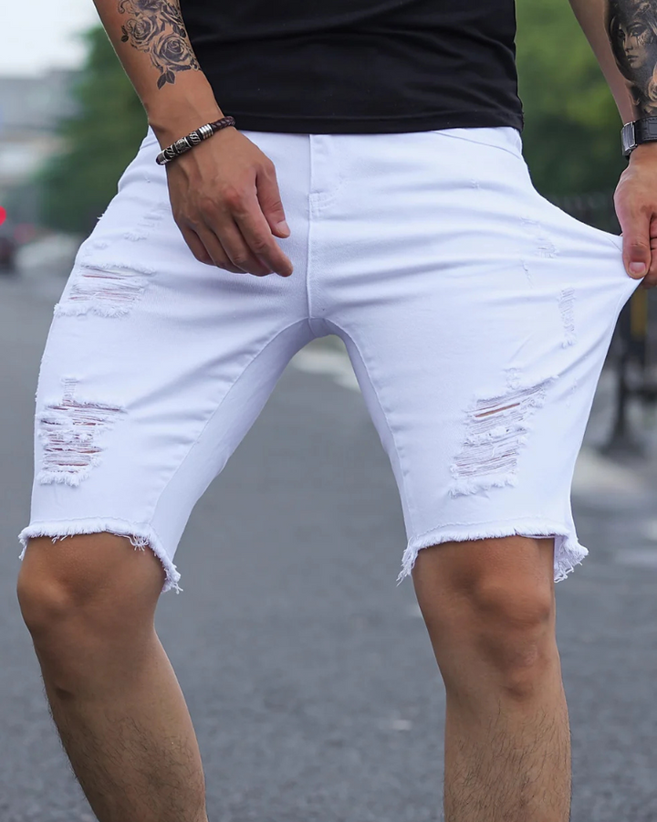 Silvan | Trendy Gescheuerte Shorts Für Herren | Lässig