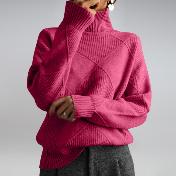 Damen Rollkragen Strick Warme Pullover | Langarm