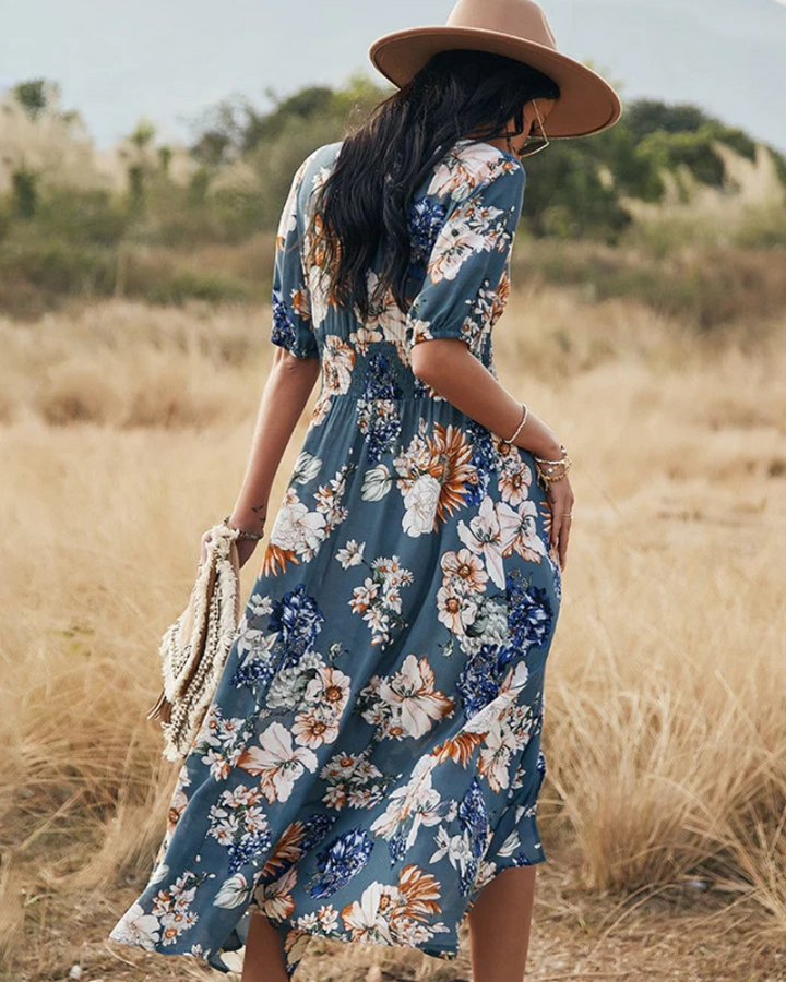 Coralie | Blumen Kleid Für Damen | Maxi