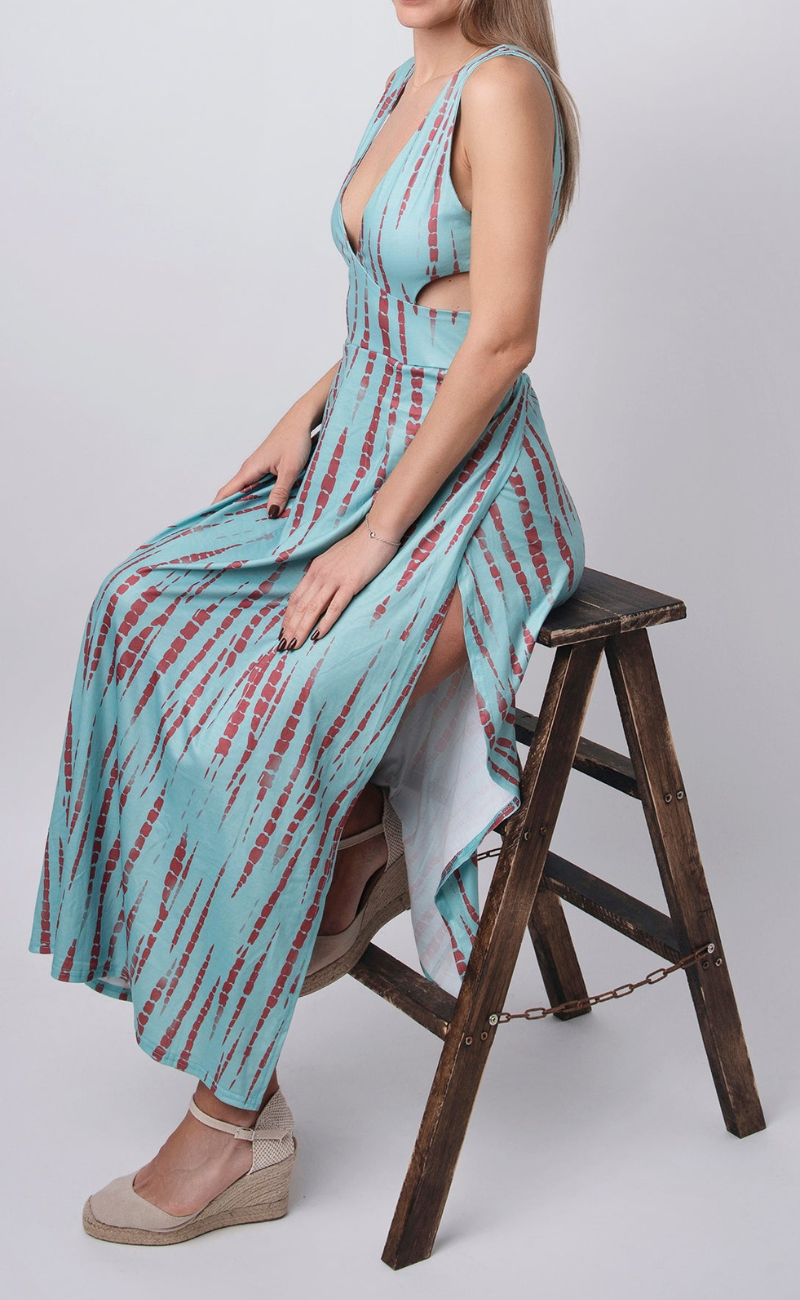 Saira | Tie Dye Kleid mit Schlitz für Damen | Sommer