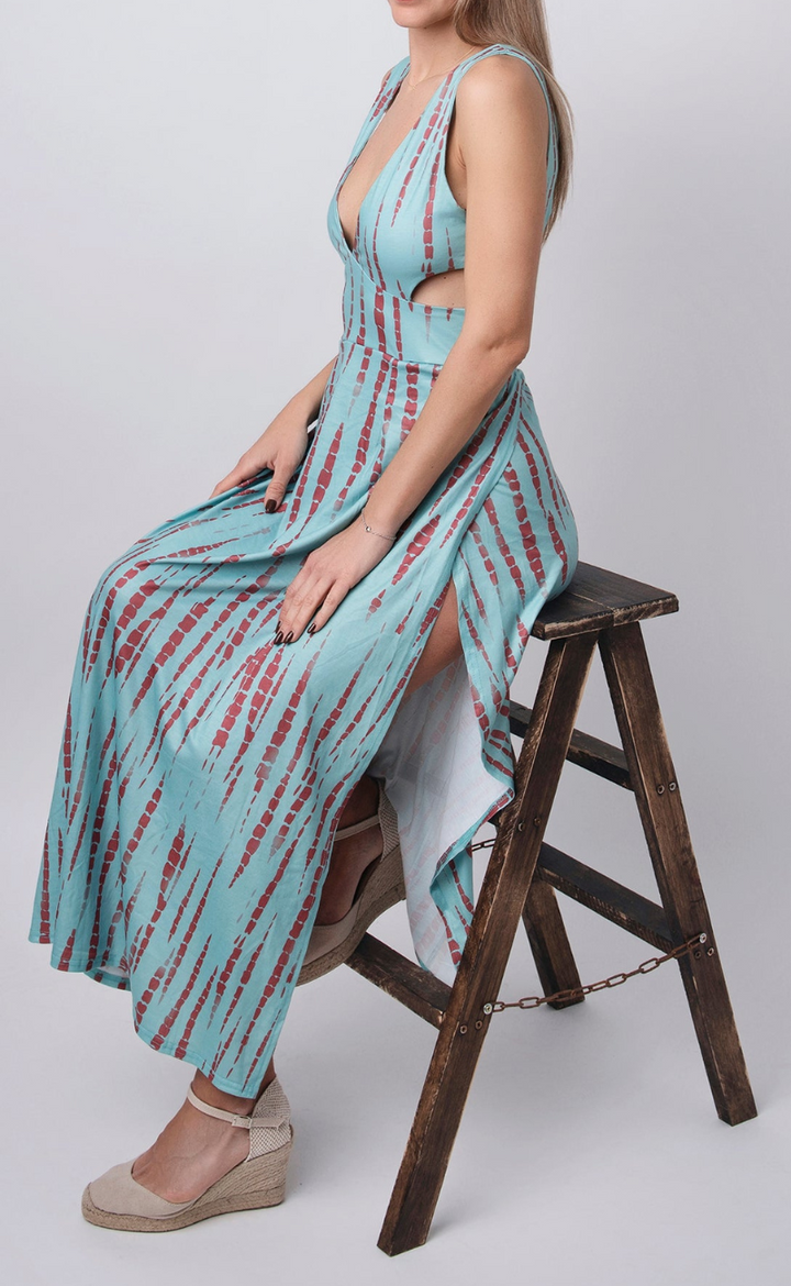 Saira | Tie Dye Kleid mit Schlitz für Damen | Sommer