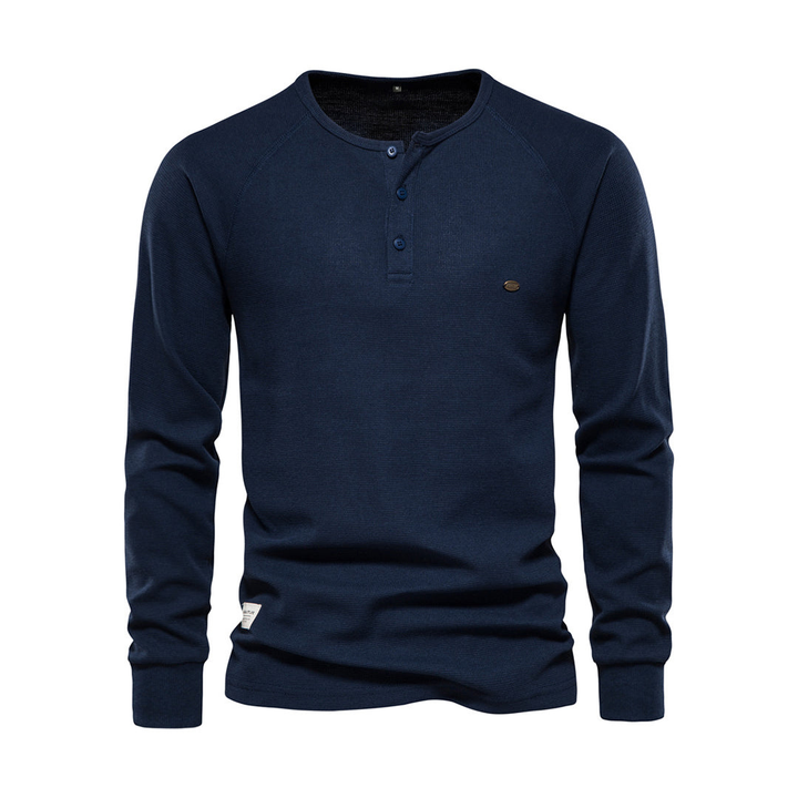 Oscar | Herren Henley Langarmshirt | Bequem