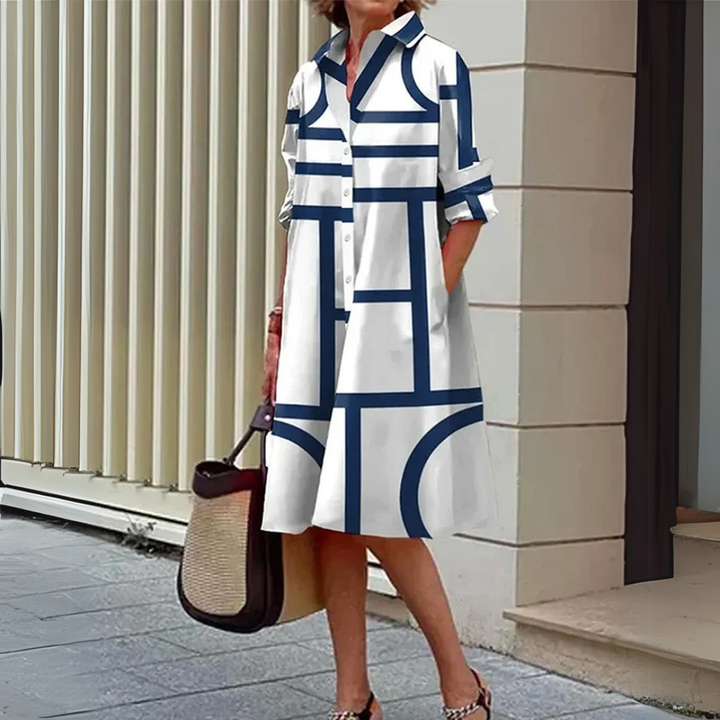Meryl | Damen Hemdblusenkleid | Lockere Passform
