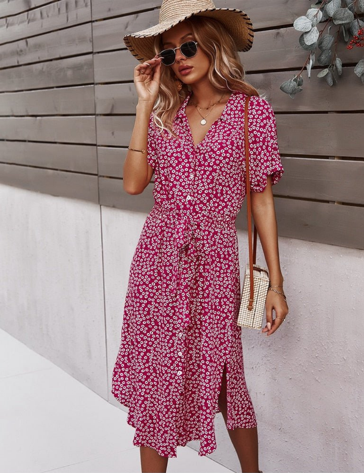 Karen | Damen Wickel Kleid | Midi
