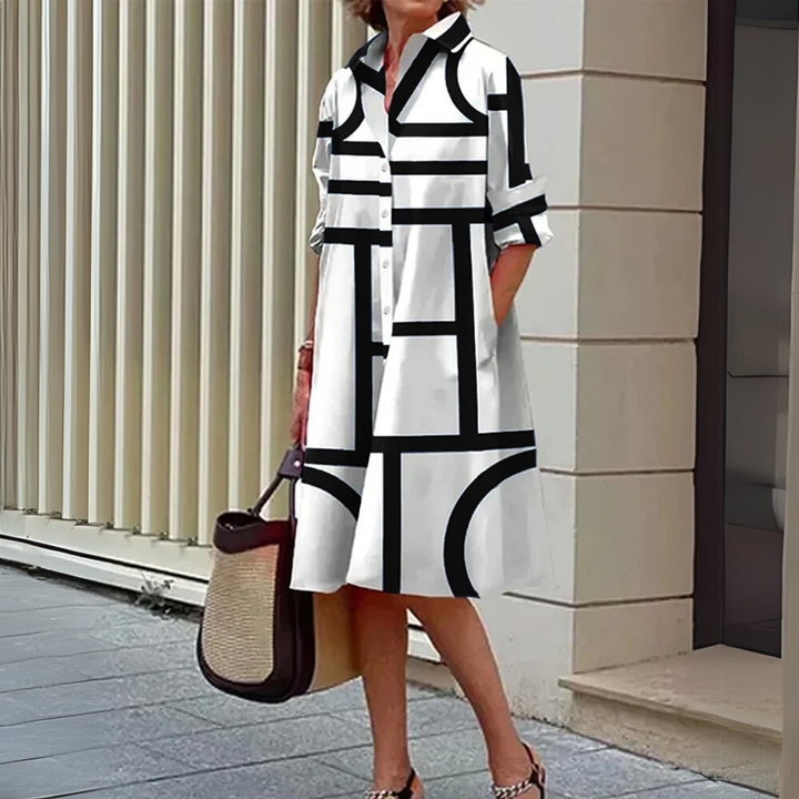 Meryl | Damen Hemdblusenkleid | Lockere Passform