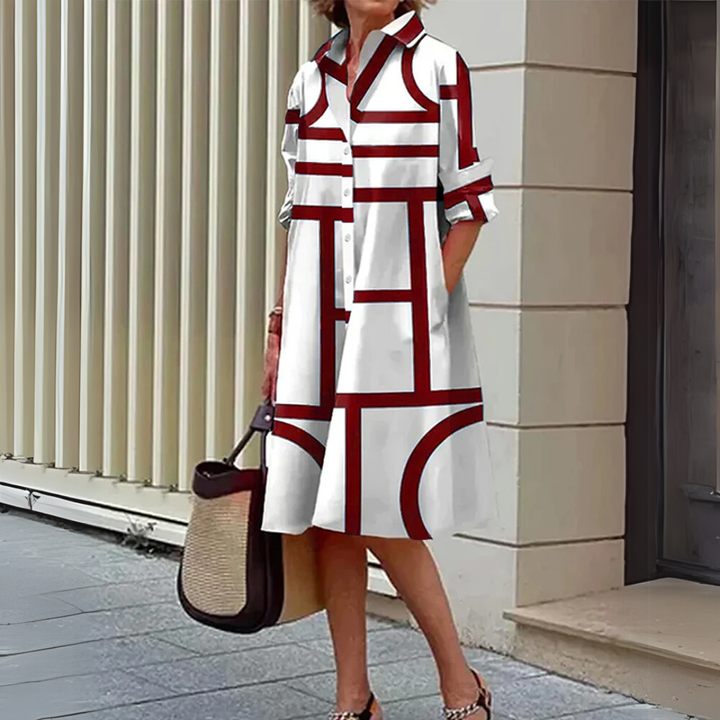 Meryl | Damen Hemdblusenkleid | Lockere Passform
