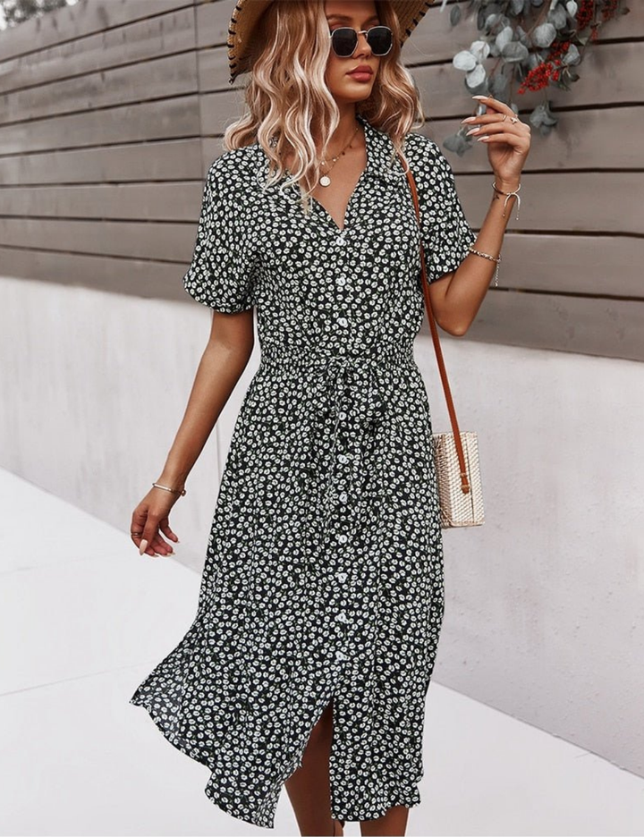 Karen | Damen Wickel Kleid | Midi