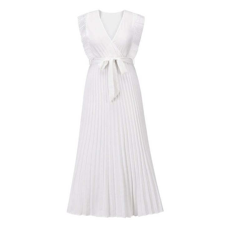 Valeska | Damen Ärmelloses Maxi Kleid | Weiß