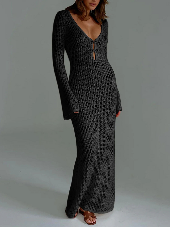 Vespera | Langärmeliges Kleid Für Damen | Maxi