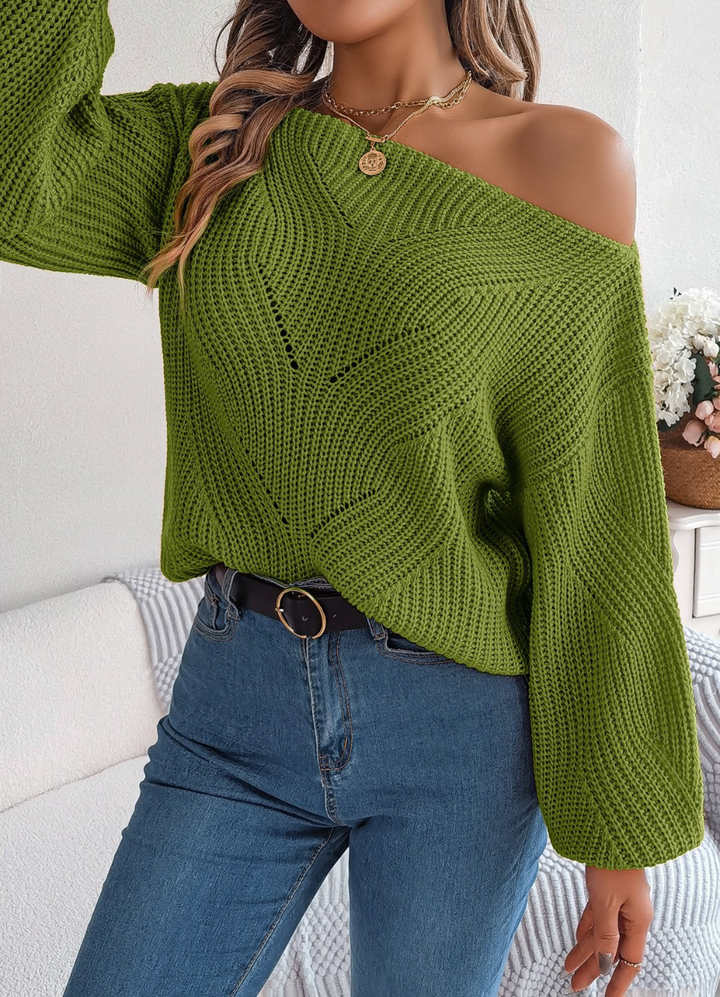 Gerlinde | Damen Strickpullover | Schulterfrei