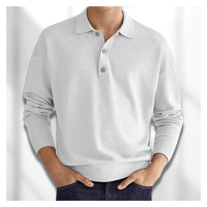Herren Halb Reißverschluss Warme Polo Pullover | Langarm