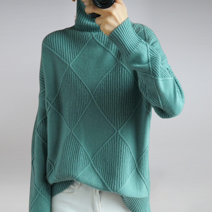 Damen Rollkragen Strick Warme Pullover | Langarm