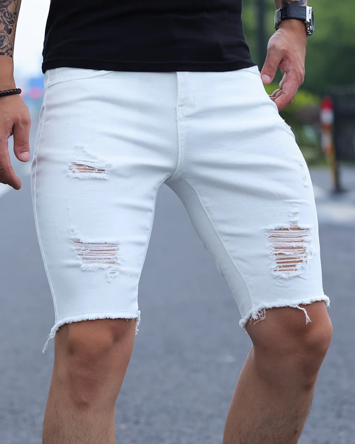 Silvan | Trendy Gescheuerte Shorts Für Herren | Lässig