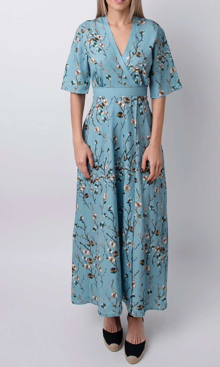 Aimira | Bedrucktes Kleid Für Damen | Halbe Ärmel