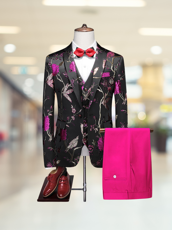 Dion | Schicker Herren-Dreiteiler Für Herren | Blumenmuster