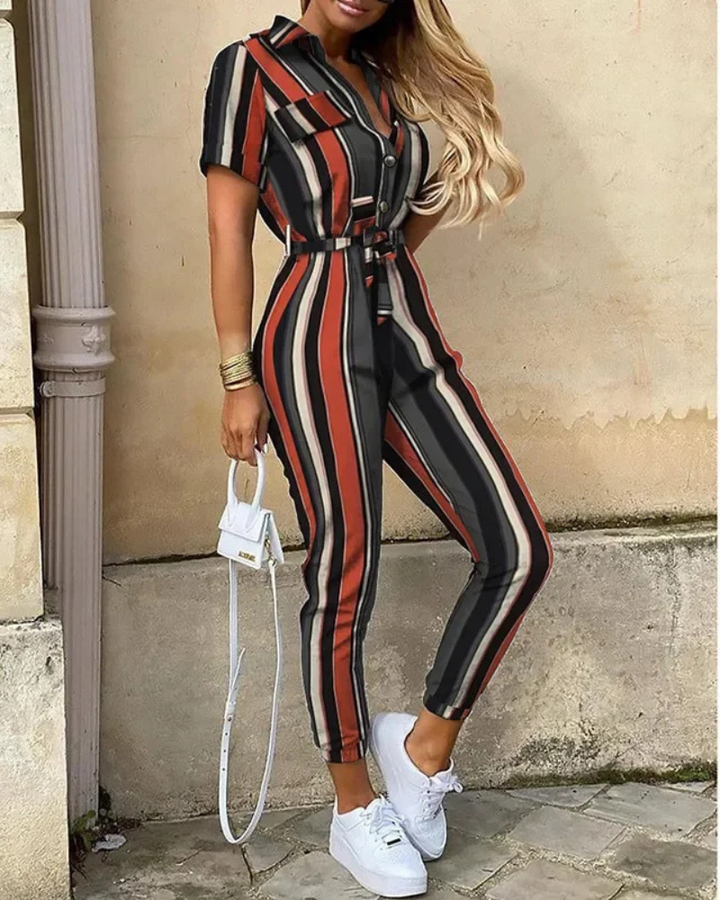 Zarabi | Vielseitiger Jumpsuit mit Kragen für Damen | Eleganter
