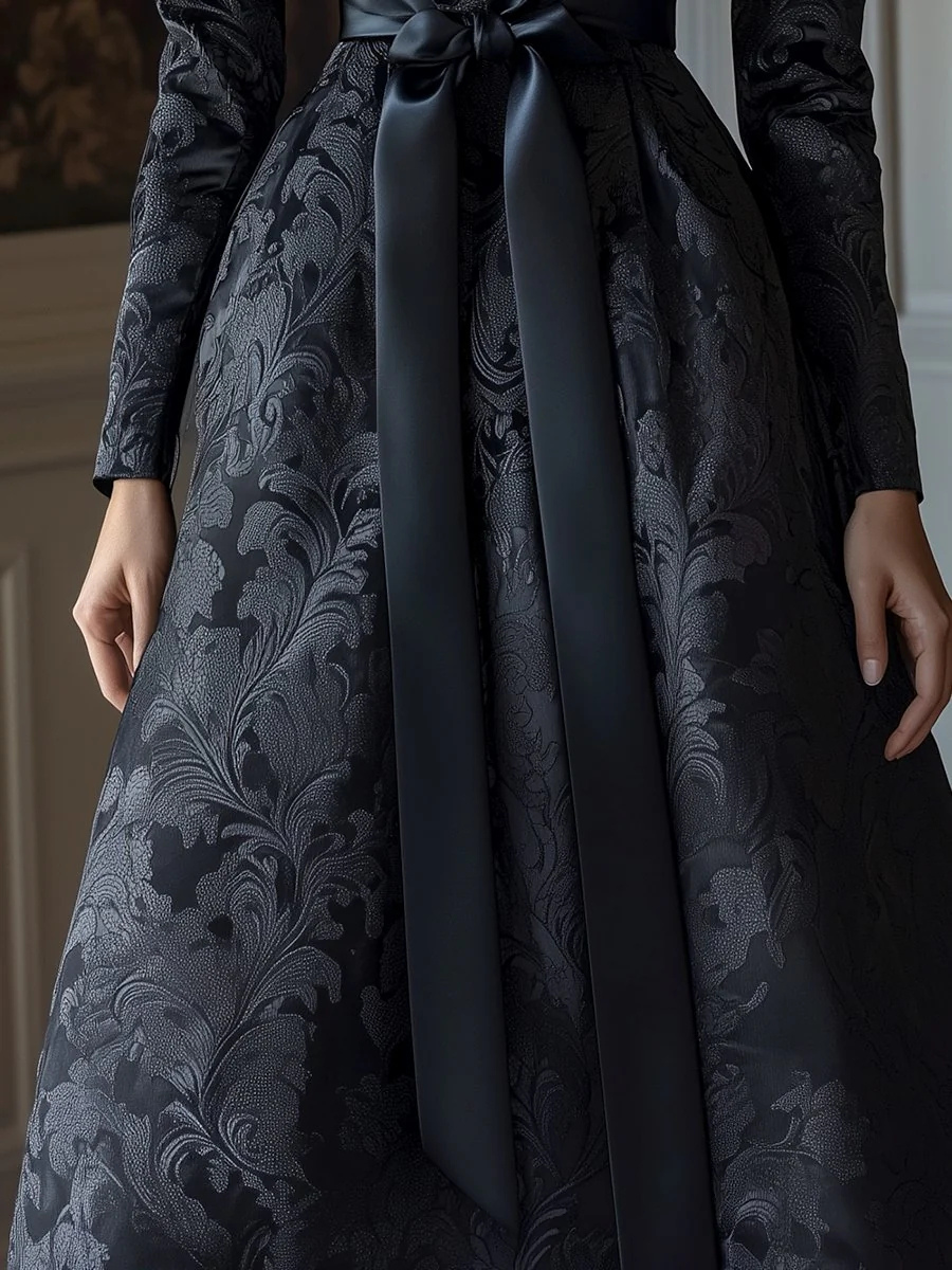 Ysolde |  Schwarzes Kleid Für Damen | Geblümt