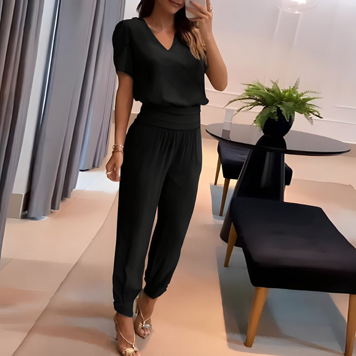 Ana | Bluse und Hose Set für Damen | Hosenträger