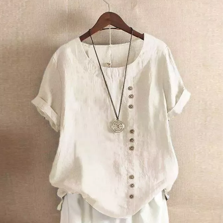 Ida | Damen Kurzarm Bluse | Bequem