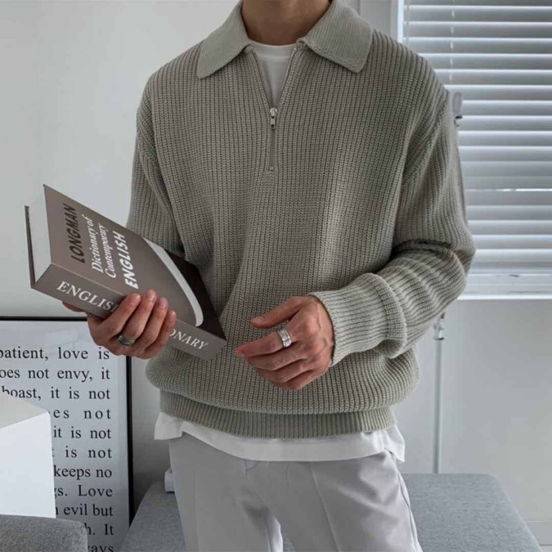 Manfried | Herren Polo Strickpullover | Lockerer Schnitt