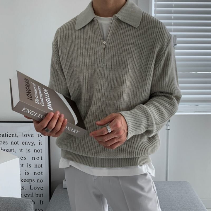 Manfried | Herren Polo Strickpullover | Lockerer Schnitt