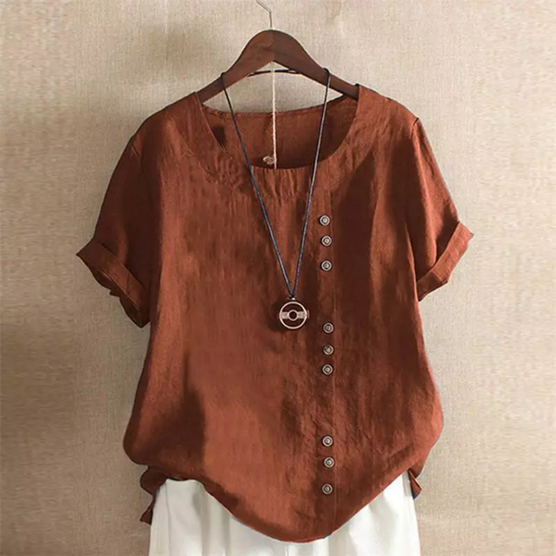 Ida | Damen Kurzarm Bluse | Bequem