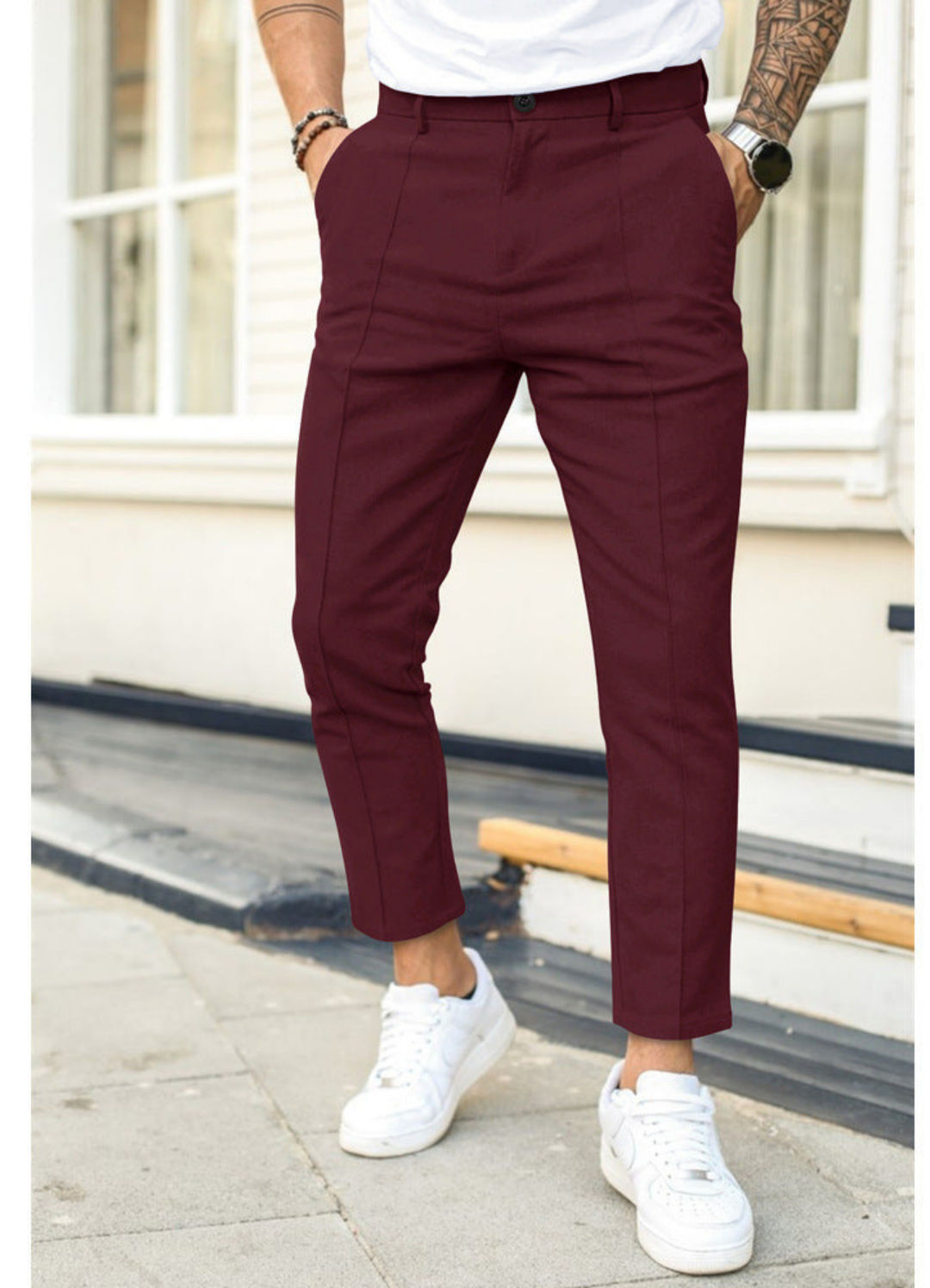 Edward | Herren Slim Fit Hose | Knöchellang