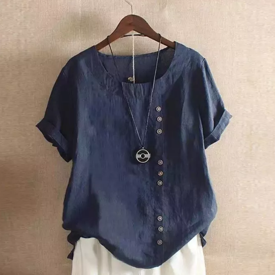 Ida | Damen Kurzarm Bluse | Bequem
