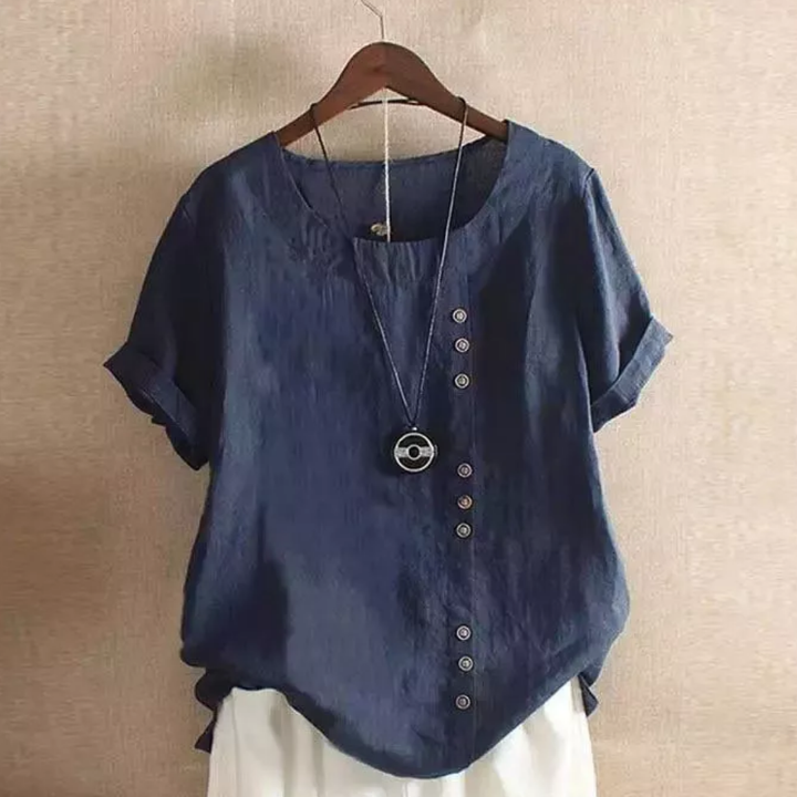 Ida | Damen Kurzarm Bluse | Bequem