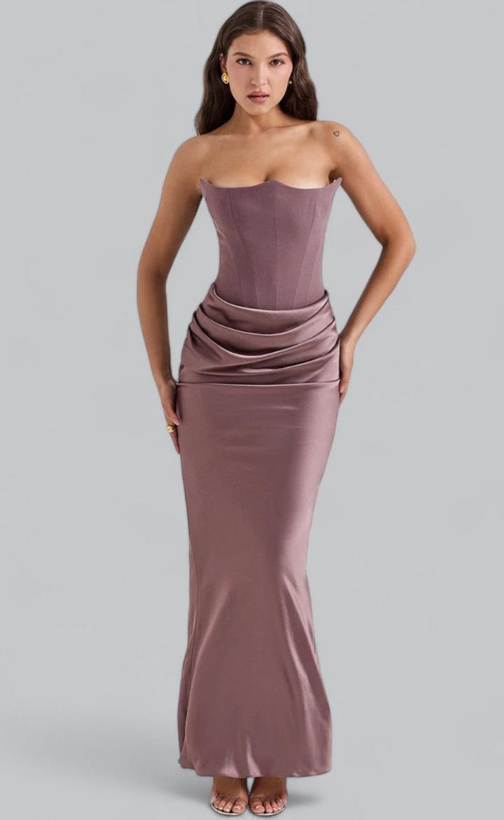 Vella | Schulterfreies Maxi-Kleid für Damen | Schöne