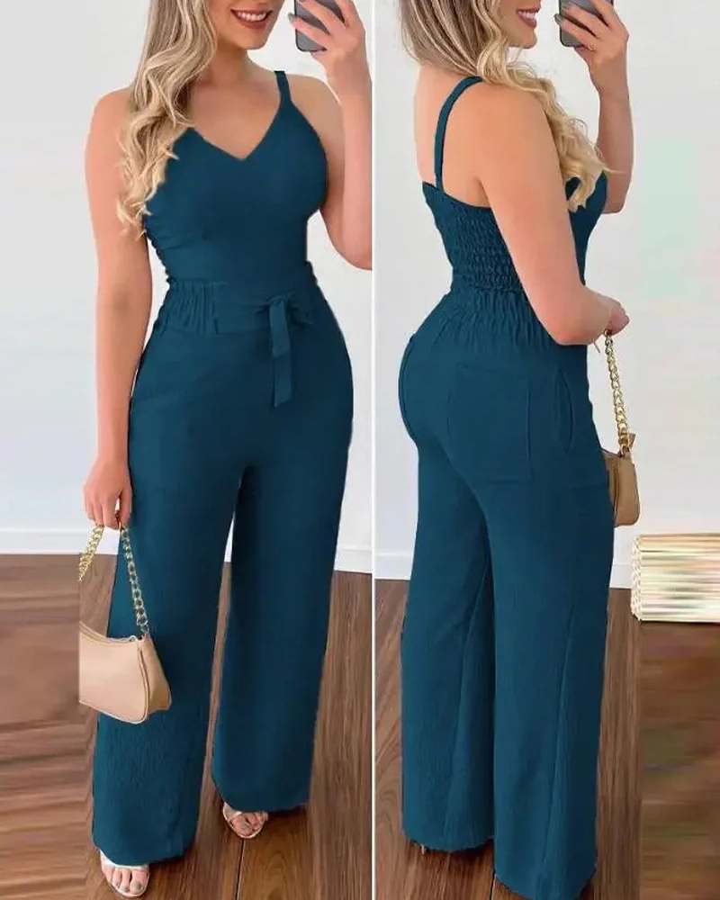 Sandara | Zweiteiliges Shirred Jumpsuit-Set für Damen | Fetslich
