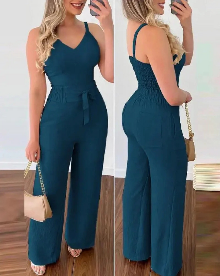 Sandara | Zweiteiliges Shirred Jumpsuit-Set für Damen | Fetslich