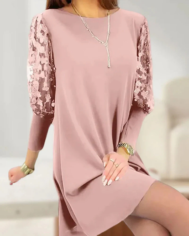 Silke | Locker geschnittenes Kleid mit Spitzärmeln für Damen | Elegante