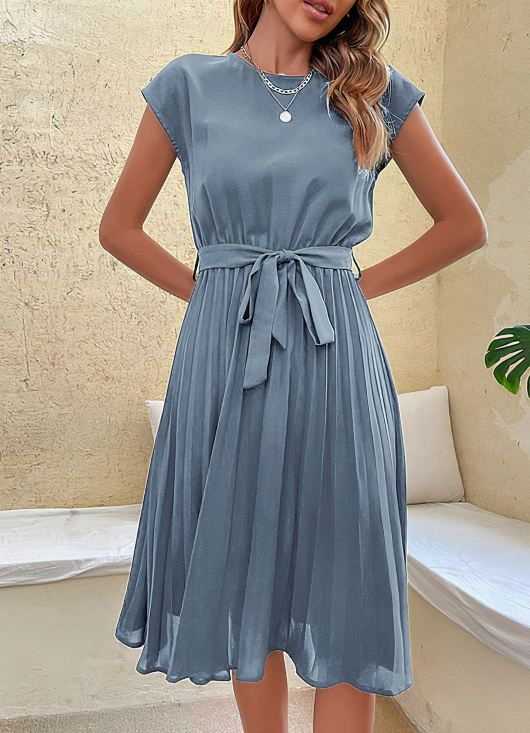 Milia | Damen Midi Faltenkleid | Leicht