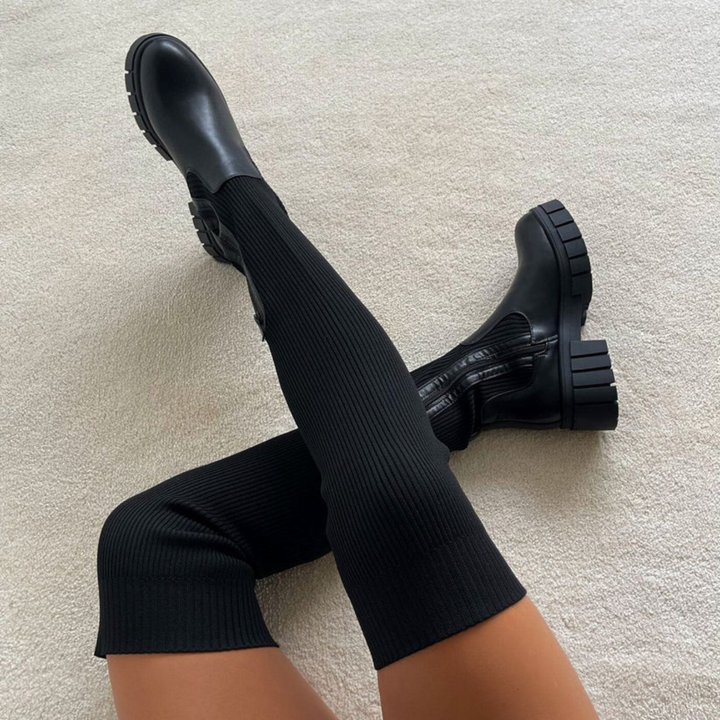 Melira | Oberschenkelstiefel Für Damen | Hohe Stretch
