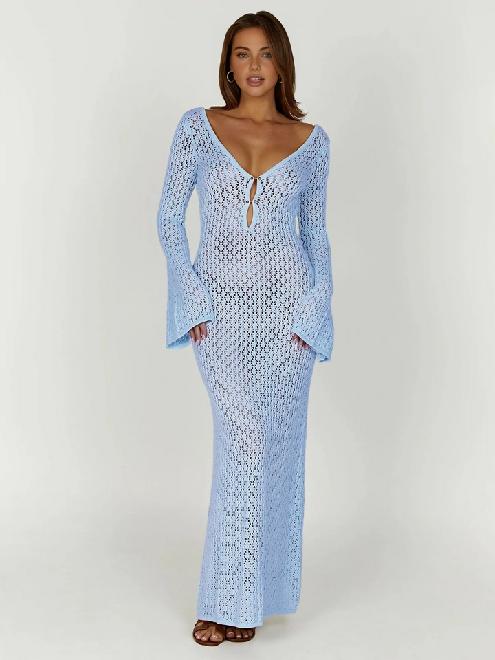 Vespera | Langärmeliges Kleid Für Damen | Maxi