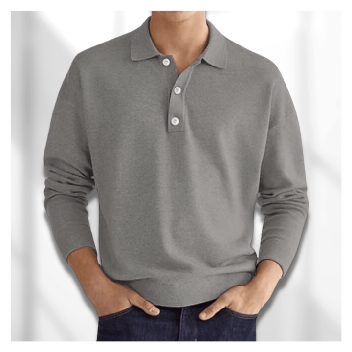 Herren Halb Reißverschluss Warme Polo Pullover | Langarm