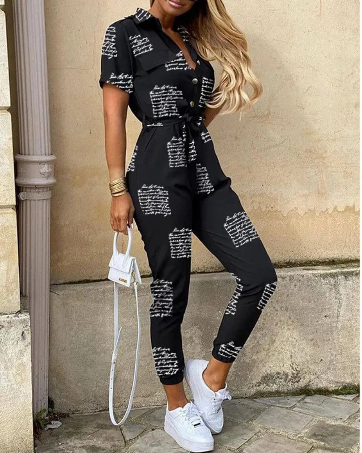 Zarabi | Vielseitiger Jumpsuit mit Kragen für Damen | Eleganter