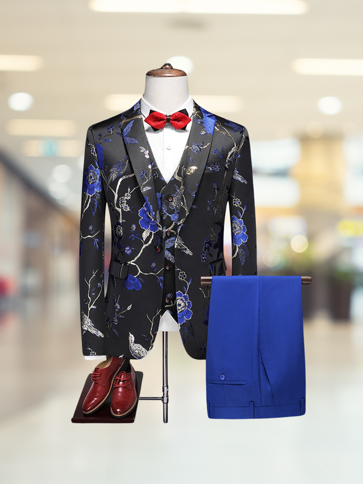 Dion | Schicker Herren-Dreiteiler Für Herren | Blumenmuster