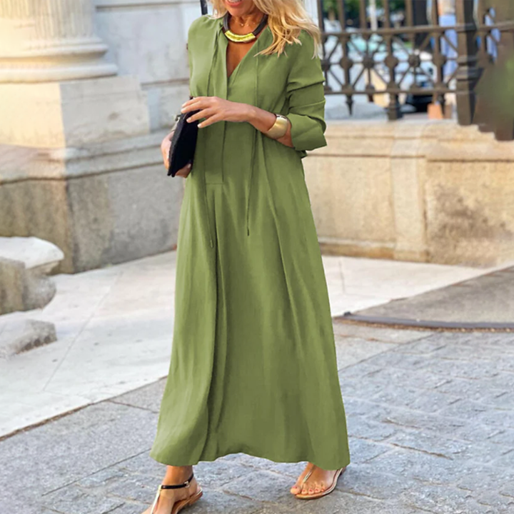 Yvonne | Damen Langarm Maxi Kleid | Schick