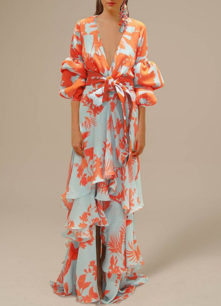 Sharon | Damen Maxikleid | Blumenmuster